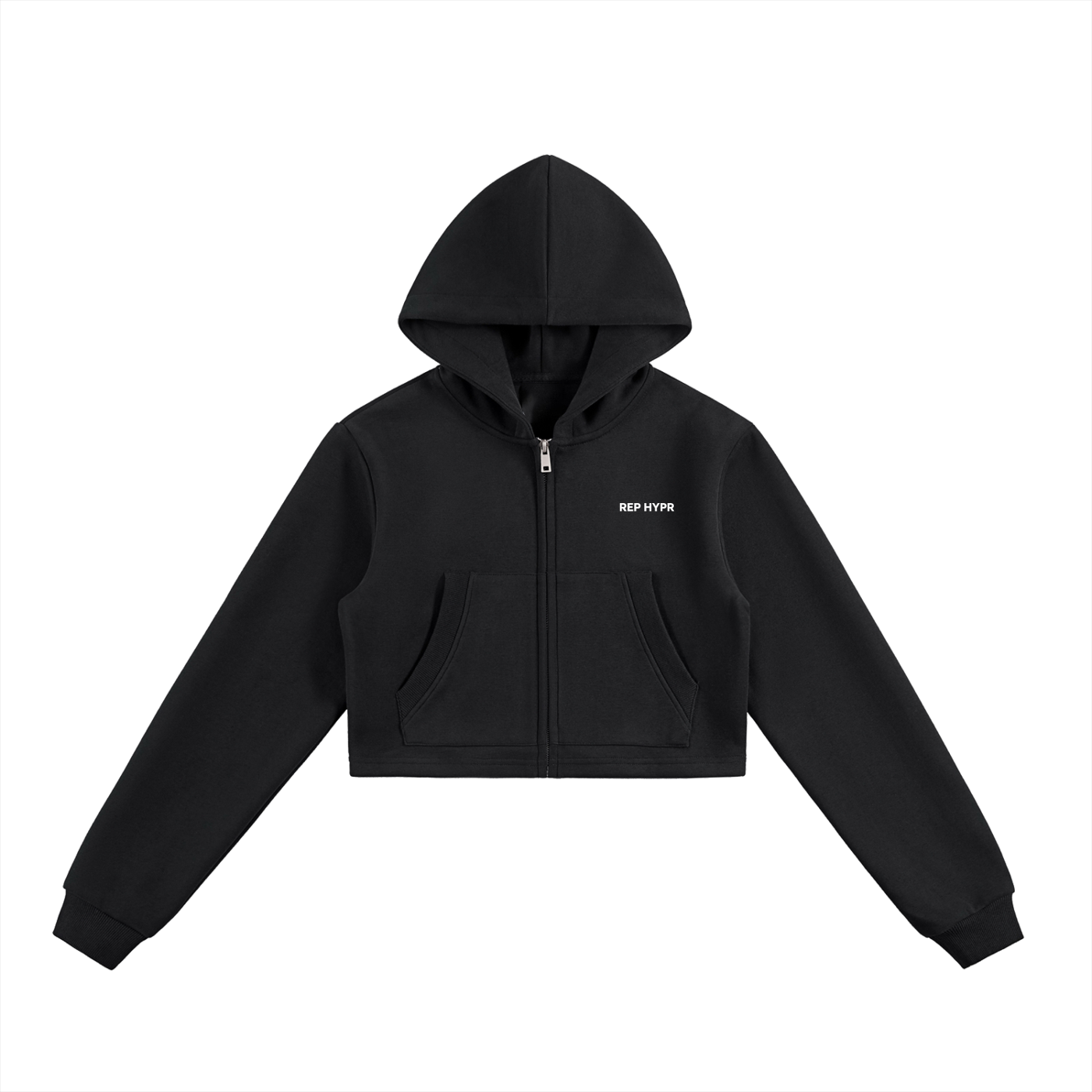 Studio Cropped Zip Up Hoodie