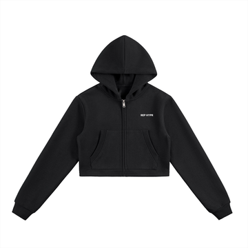 Studio Cropped Zip Up Hoodie