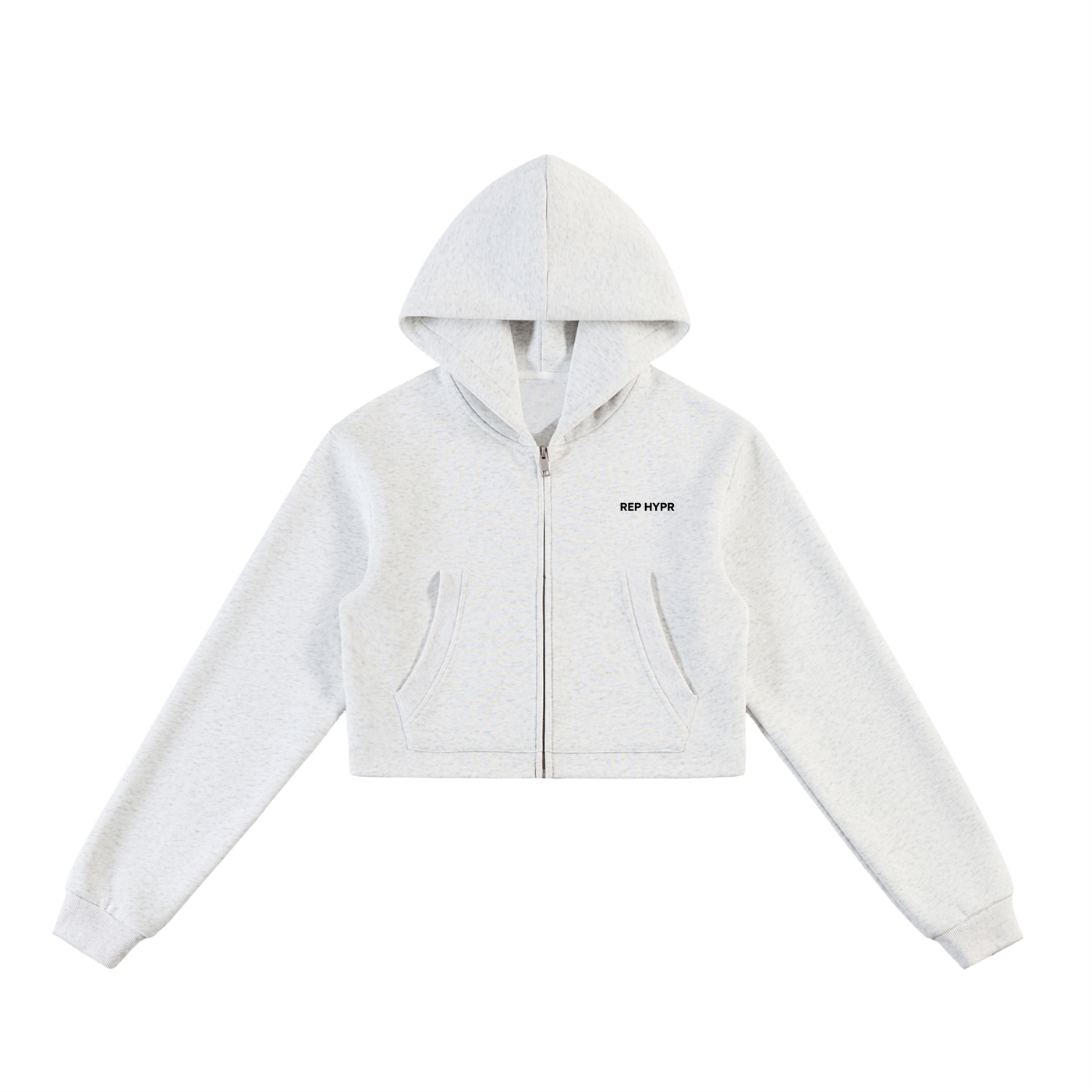 Studio Cropped Zip Up Hoodie