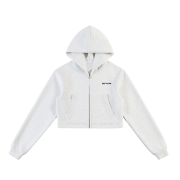 Studio Cropped Zip Up Hoodie